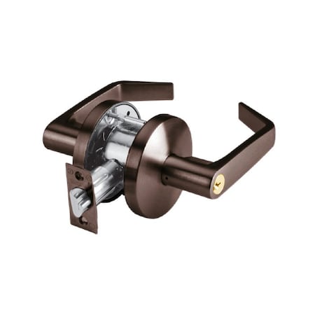 Dorma Grade 2 Cylindrical Lock, 70-Classroom, LR-Lever, C-Rose, Oil Rubbed Dark Bronze, 2-3/4 Inch C570-D-LRC-613